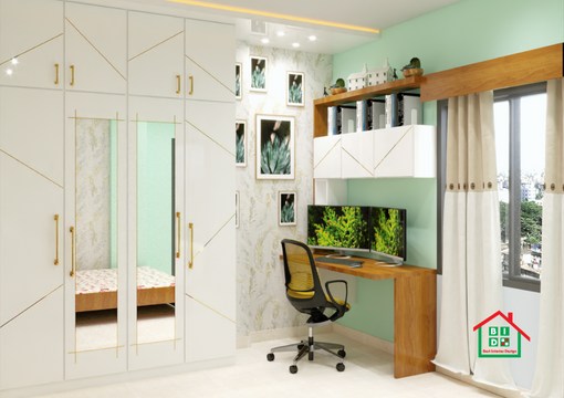 wall closet and reading table design