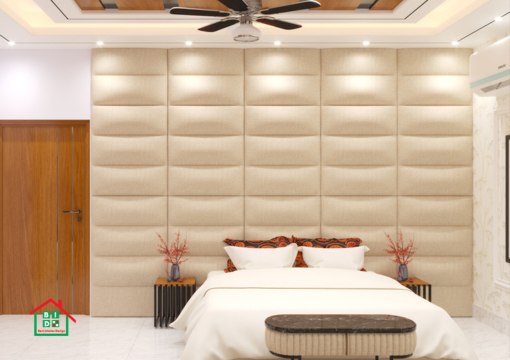 Off white color bedroom design at Lalmatia