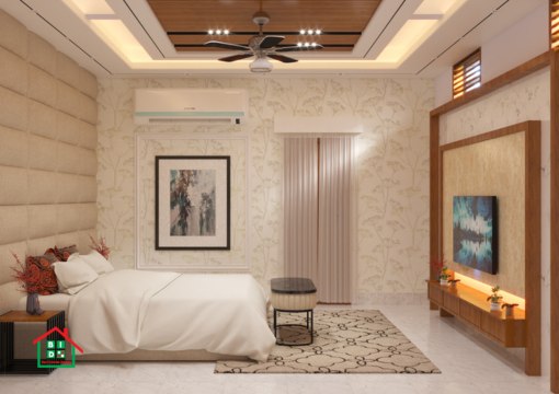 master bedroom interior with tv unit