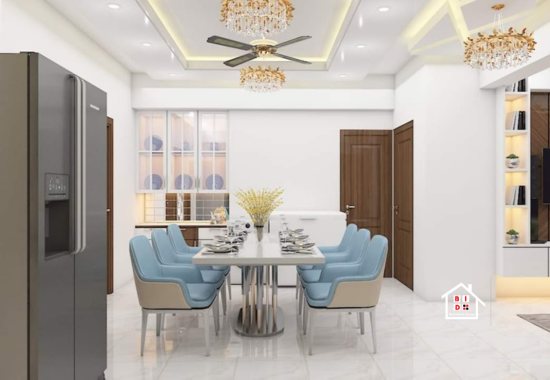 off white color dining room design