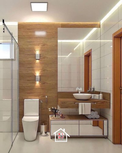 bathroom interior design with dressing unit 