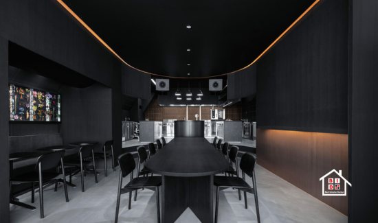 black restaurant interior design