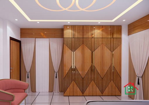 wooden color wall cabinet design in bangladesh