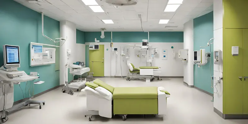 Tech integration in hospital interior design