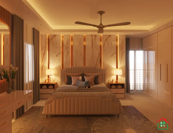 king bedroom interior design in Cantonment