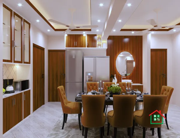 elegant dining room interior design in Puran Dhaka