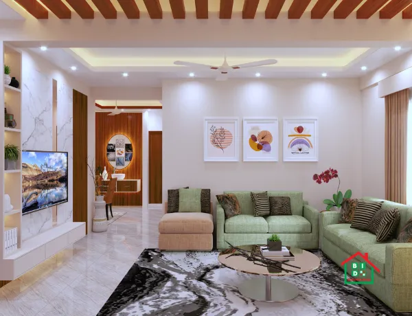 living room interior design in Puran Dhaka