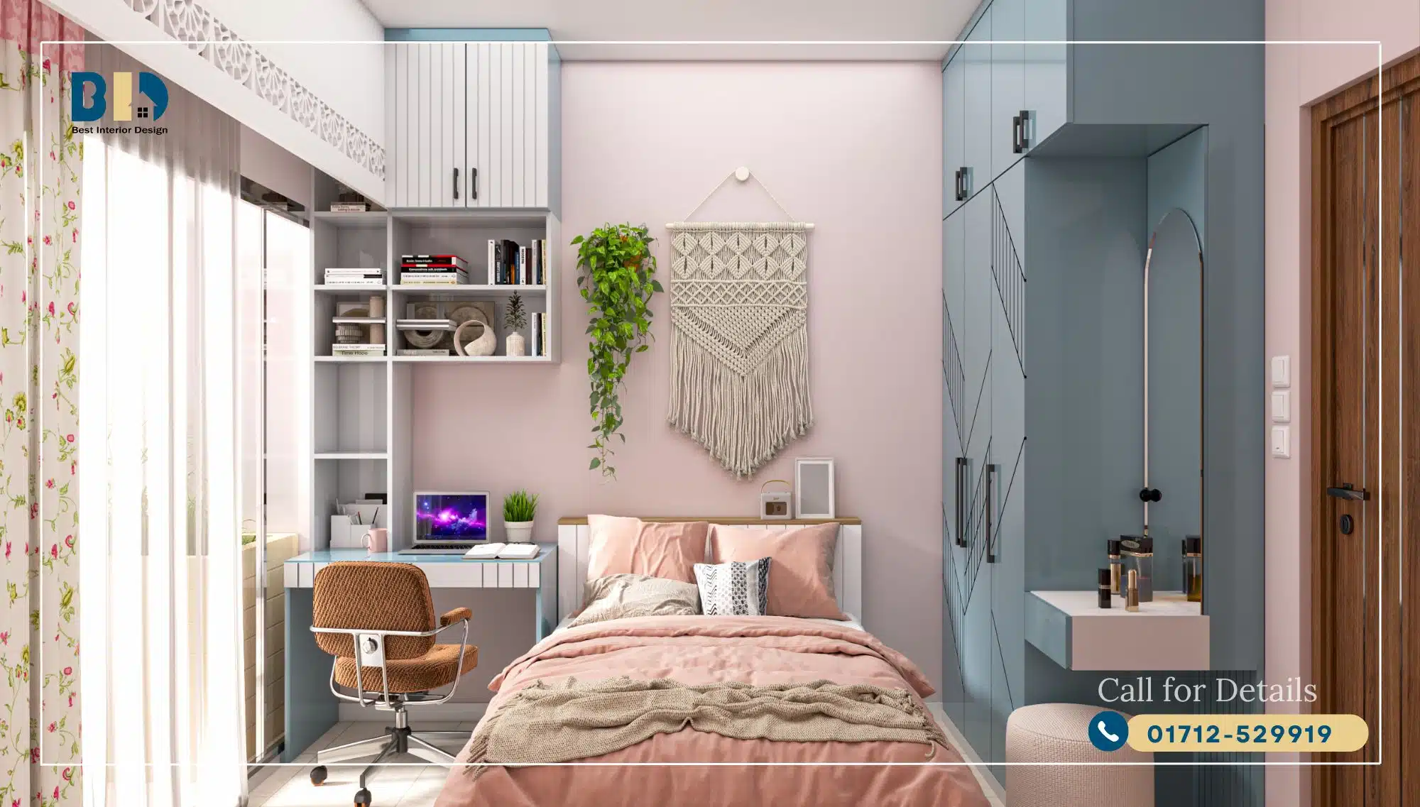 Couple Bedroom Hotel Interior View