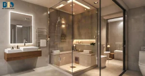 Spa Vibes at Home: Bathrooms in Duplex Home Interior Design