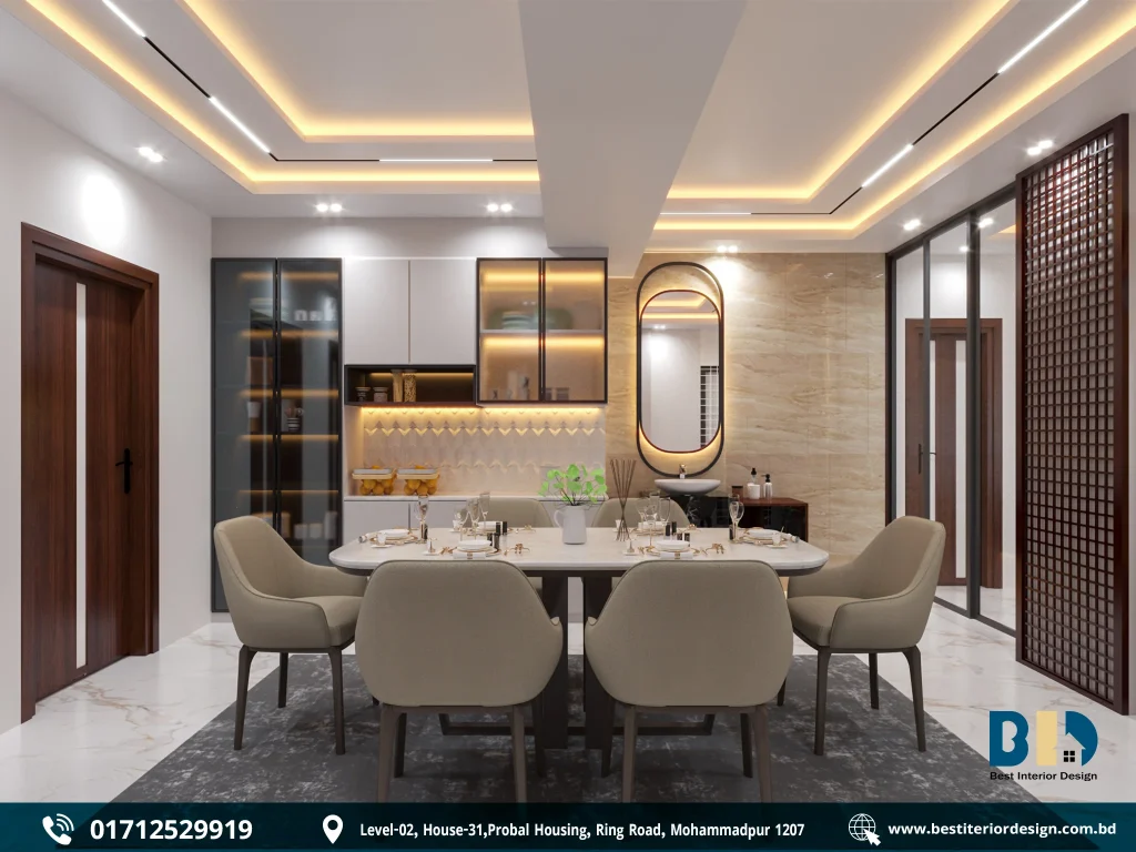 Dining Space Interior Design for 2200 SQ FT Apartment