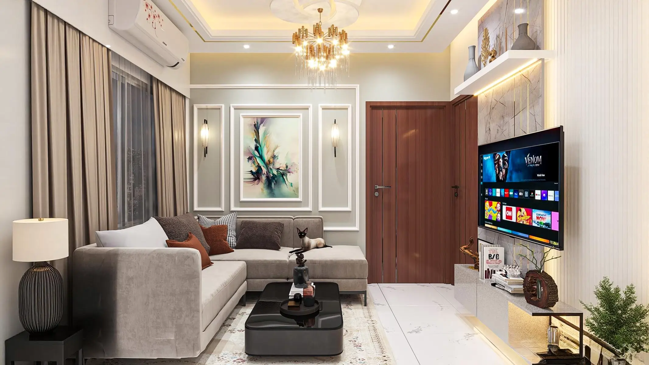 Ashulia 900 SQFT Apartment Interior Design Cover