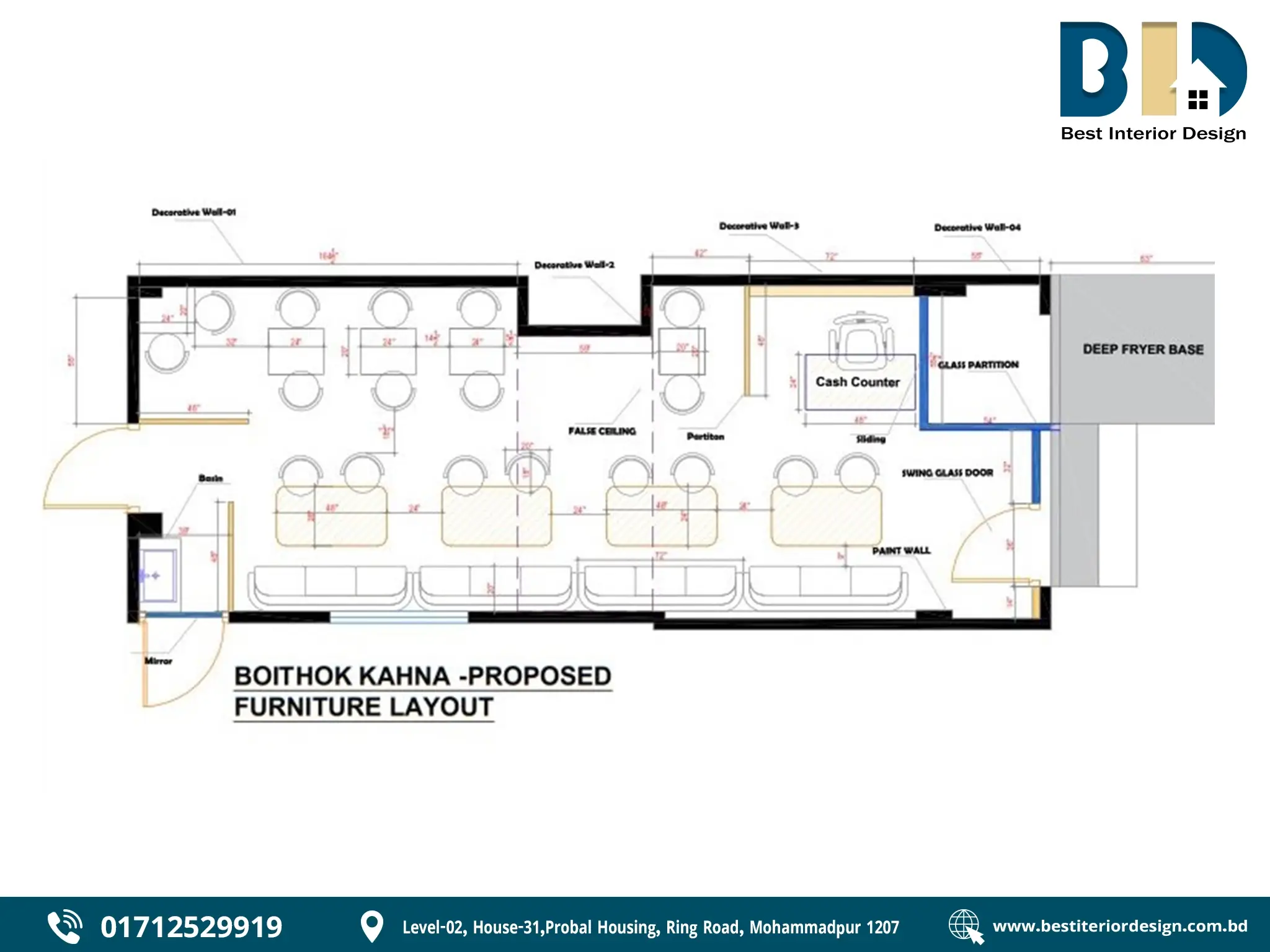 Boithok Khana Restaurant Interior Layout