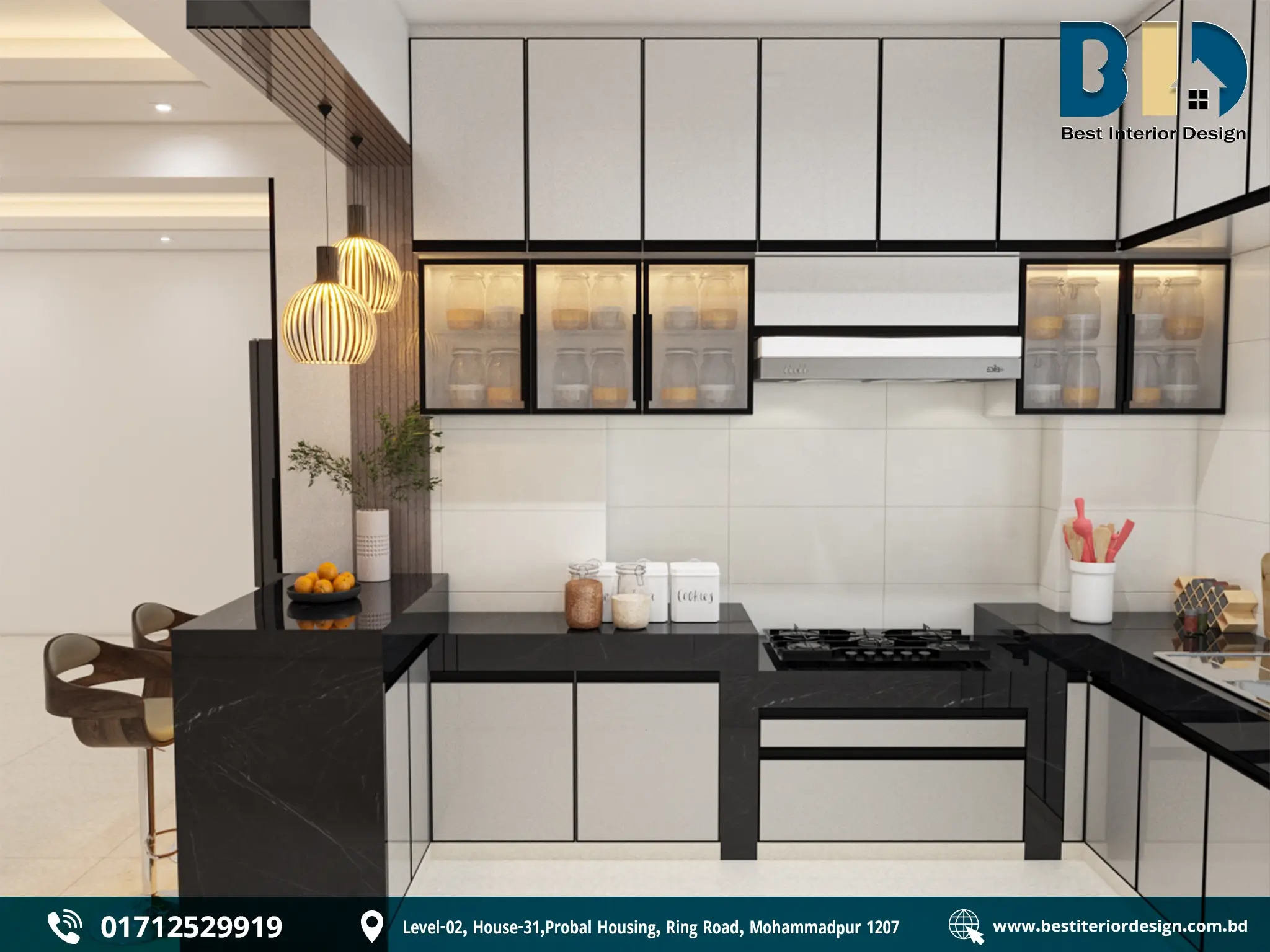 1140 SQFT Apartment Open Kitchen Interior Design in Adabor, Dhaka (2)