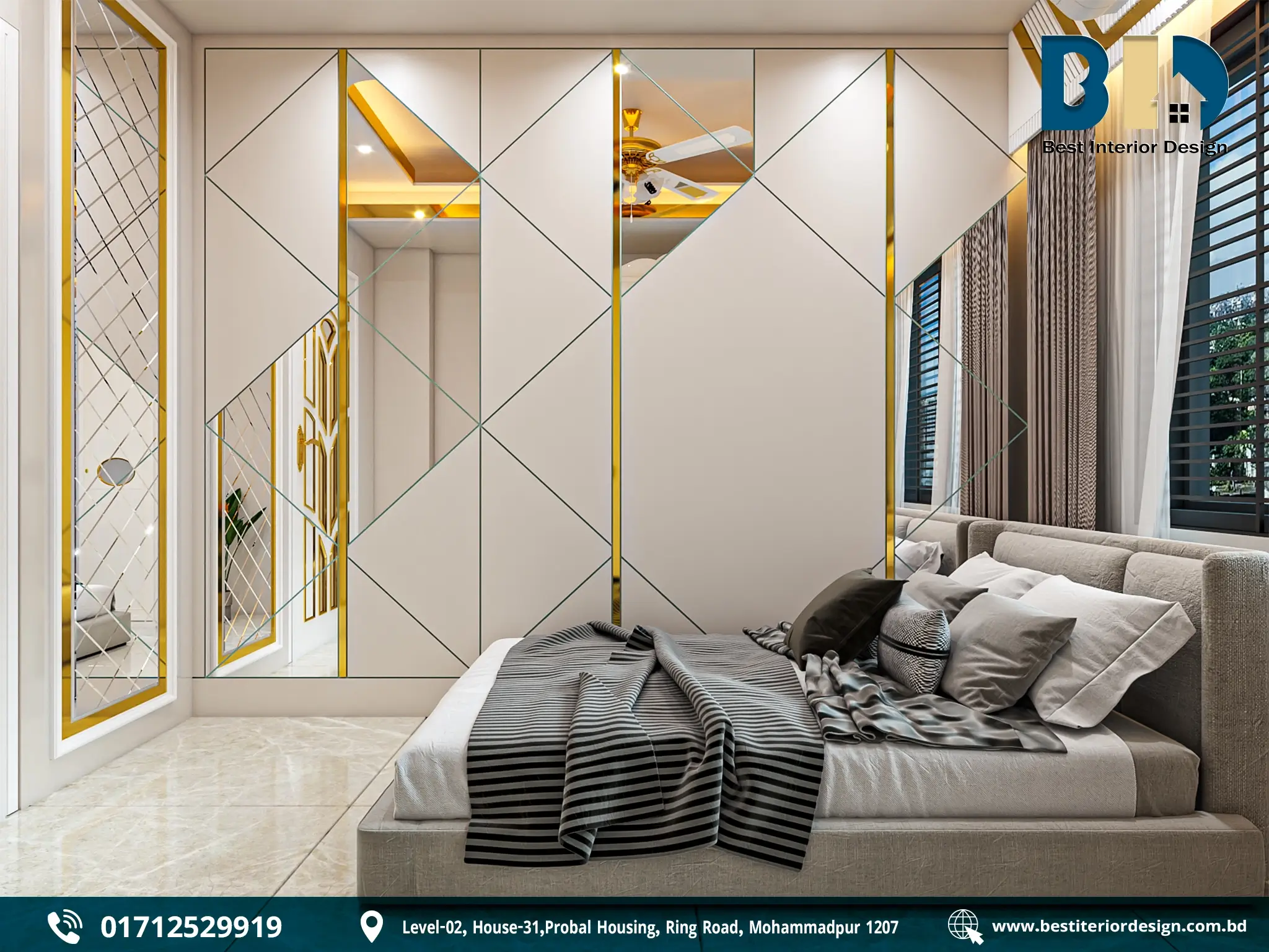 Elegant Bedroom 1 Design in Tajmahal Road (2)