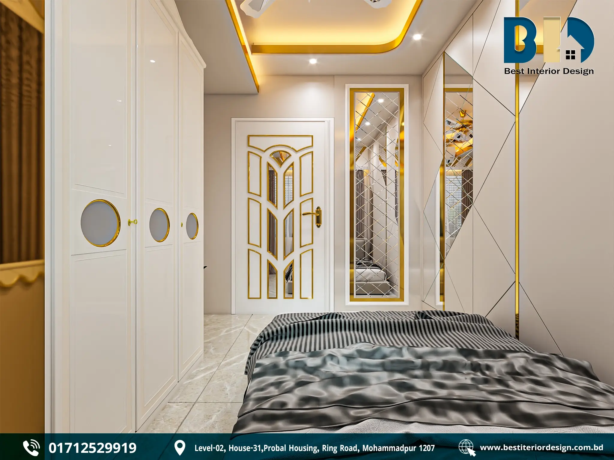 Elegant Bedroom 1 Design in Tajmahal Road (3)