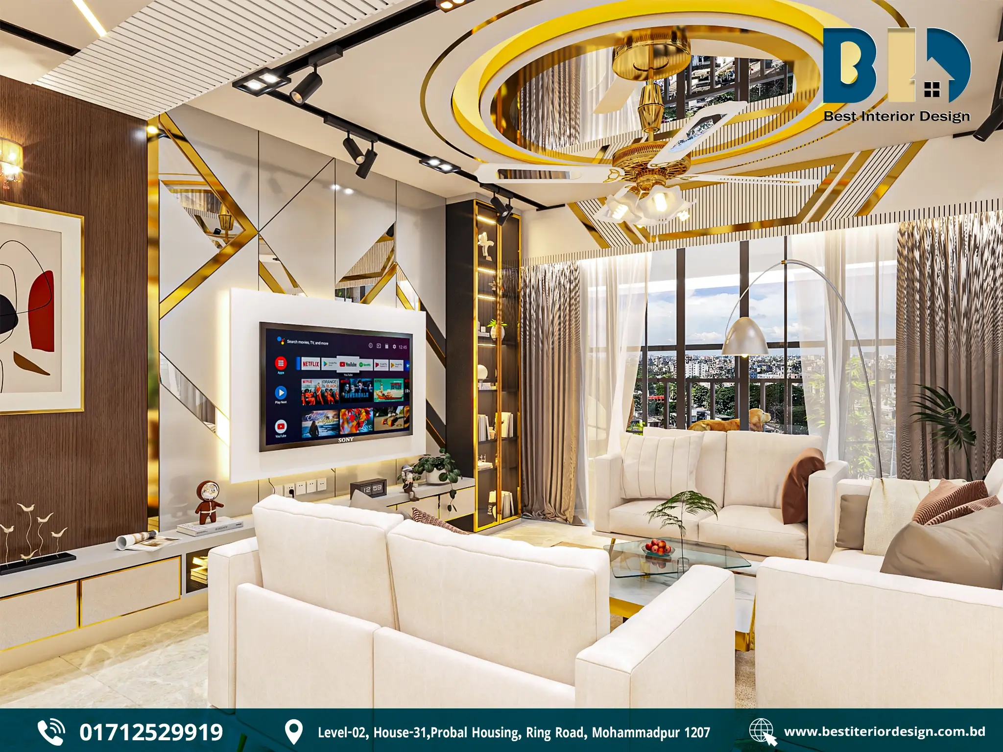 Elegant Living Room Design in Tajmahal Road (3)