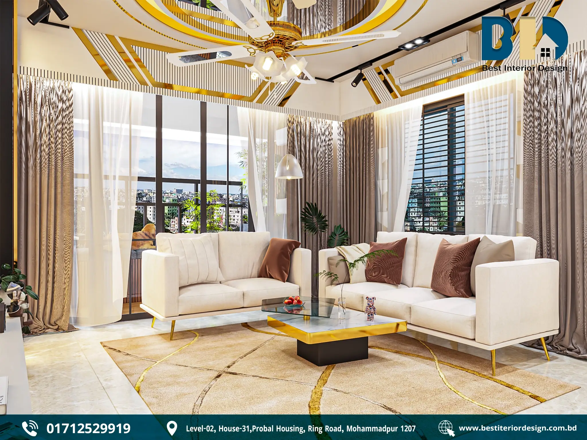 Elegant Living Room Design in Tajmahal Road (5)
