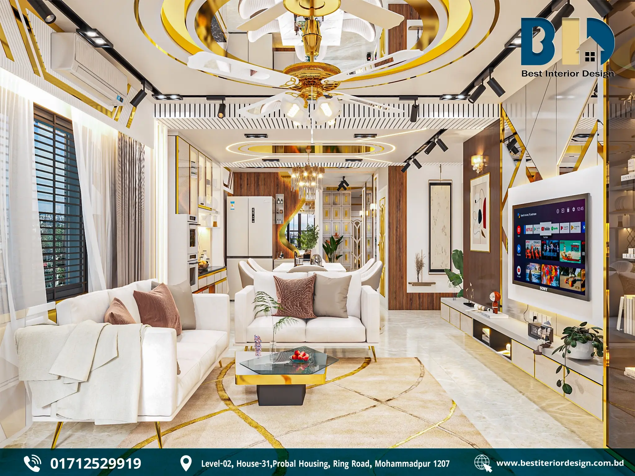Elegant Living Room Design in Tajmahal Road (6)