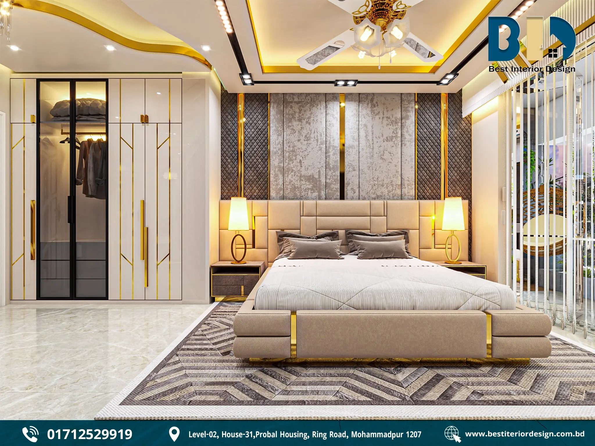 Elegant Master Bedroom Design in Tajmahal Road (1)