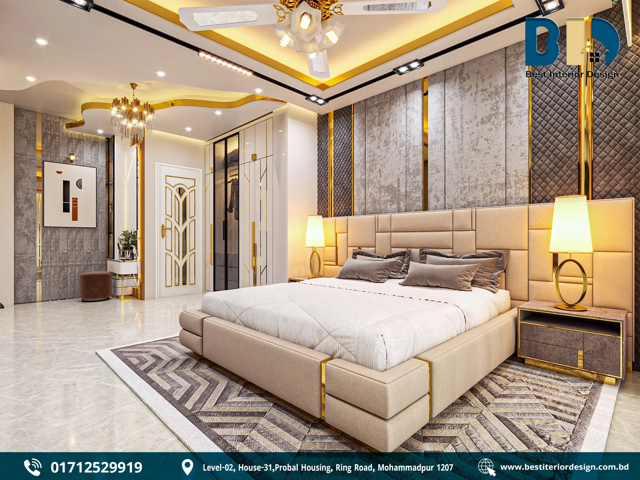 Elegant Master Bedroom Design in Tajmahal Road (2)