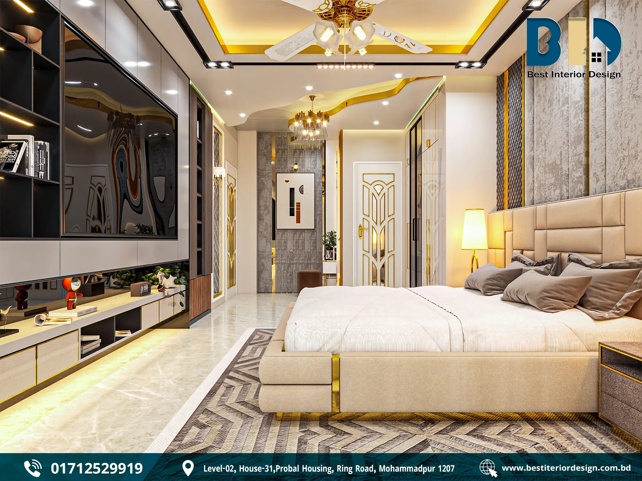 Elegant Master Bedroom Design in Tajmahal Road (3)