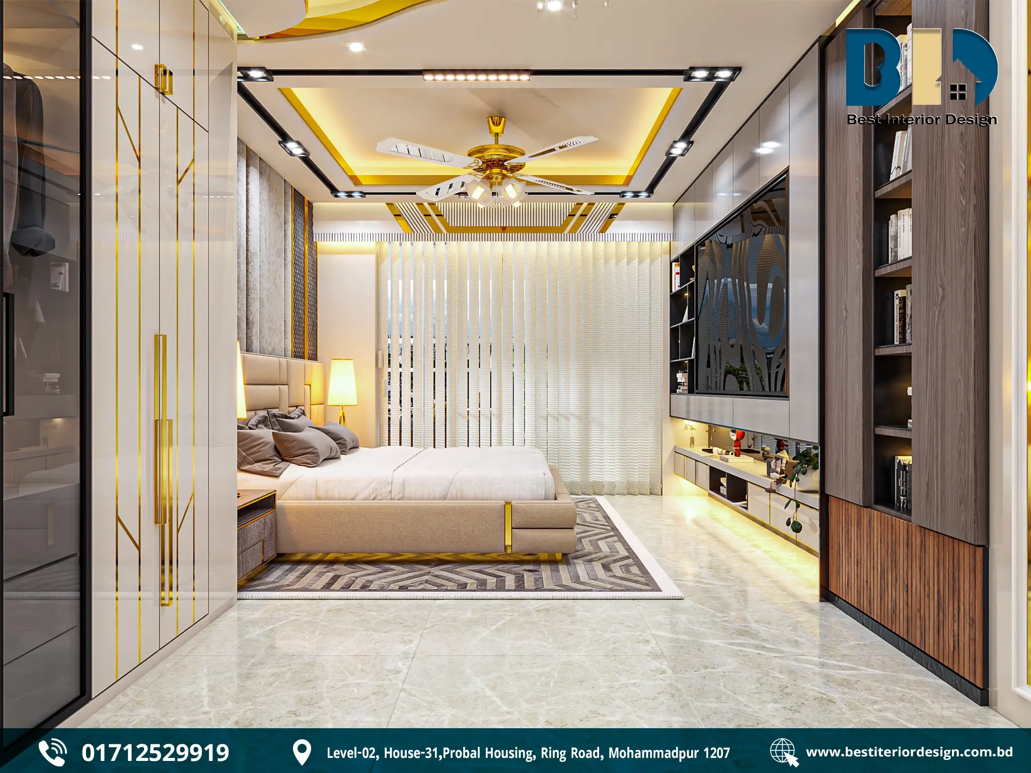 Elegant Master Bedroom Design in Tajmahal Road (7)