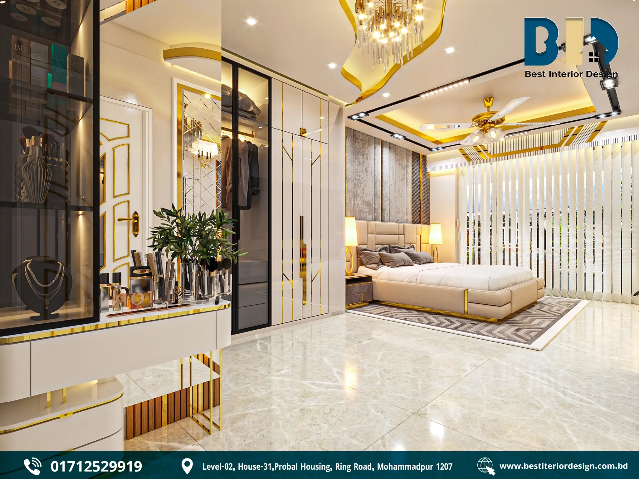 Elegant Master Bedroom Design in Tajmahal Road (8)