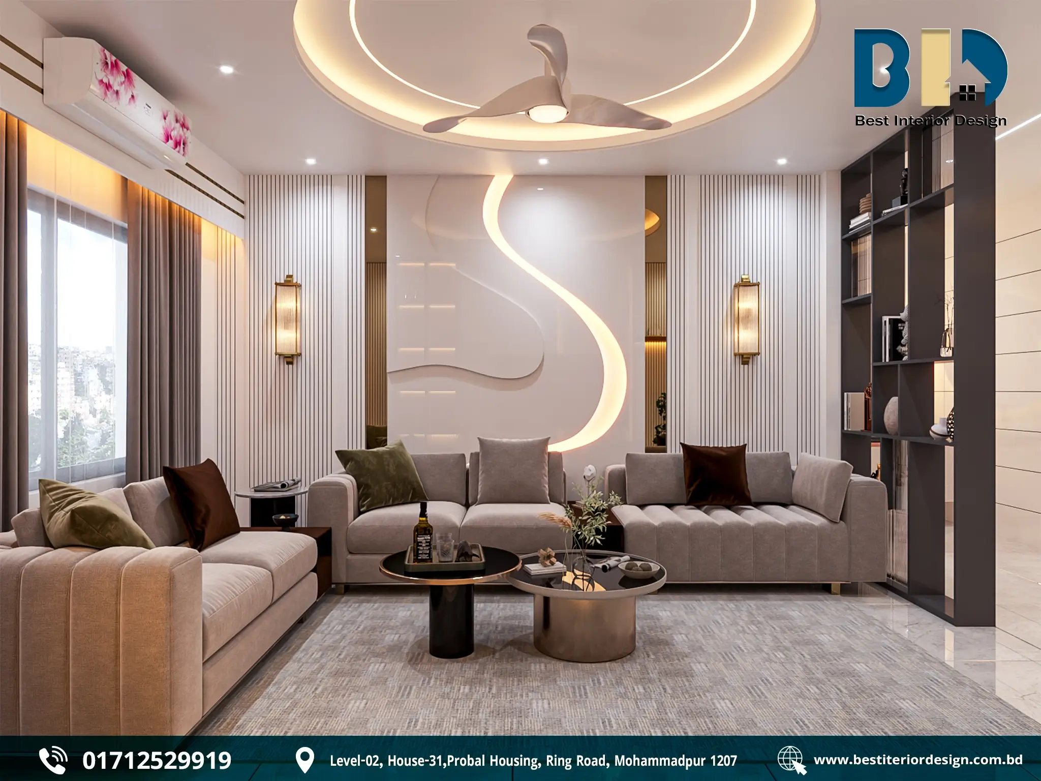 Contemporary Home Living Interior in Munshiganj (3)